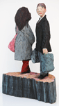 Click to see it big Die Nichtraucher 5, Holzskulptur
